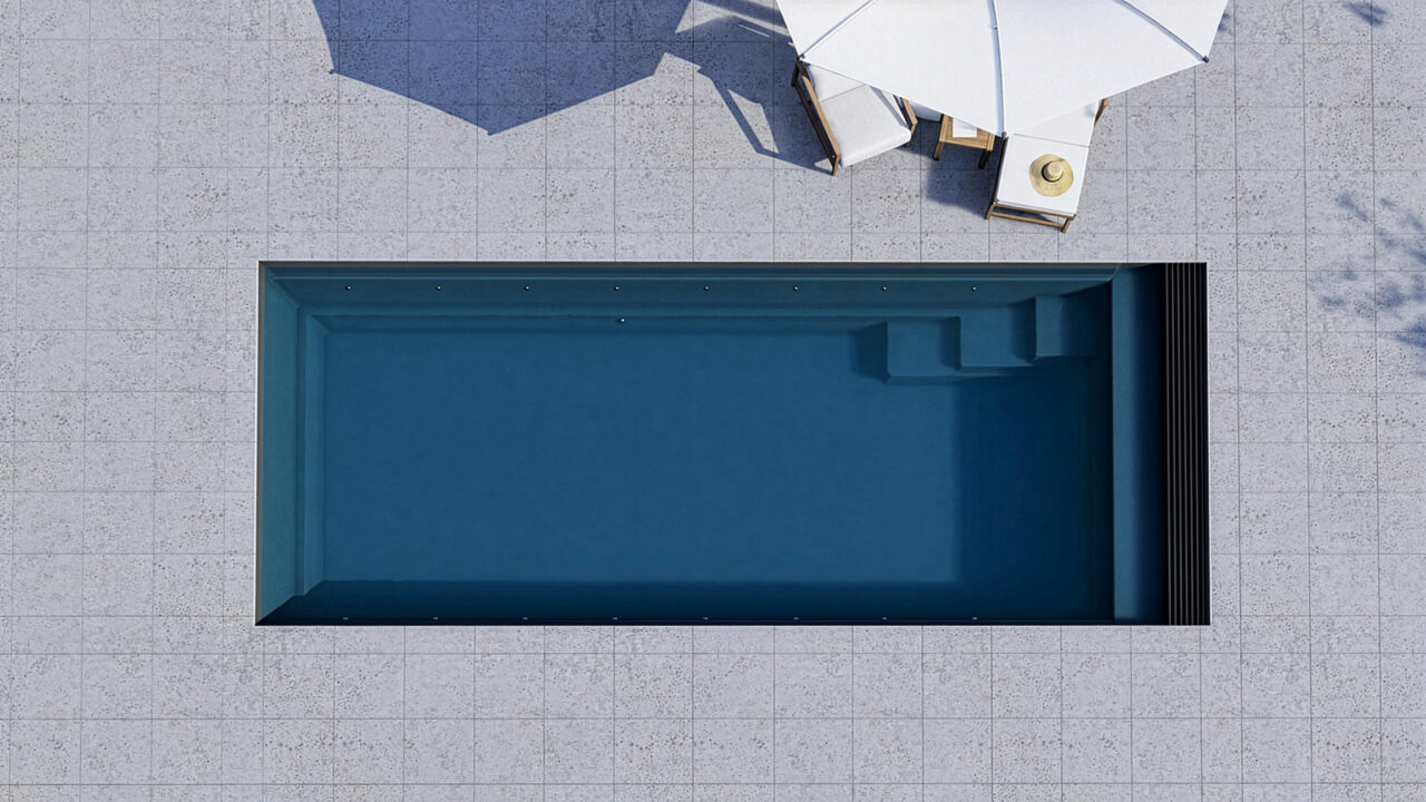 Fiberglass pool from above