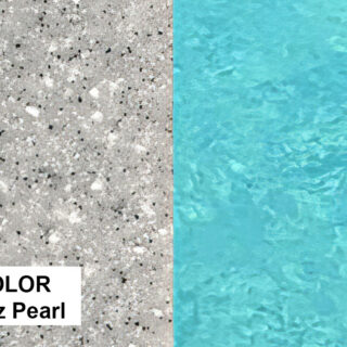 Pool4You Premium fiberglass pool with 3D color Quartz Pearl
